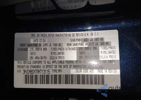 2024 Mazda Cx-30 2.5 S Preferred Package из США, поврежденный, VIN 3MVDMBCM7RM713115